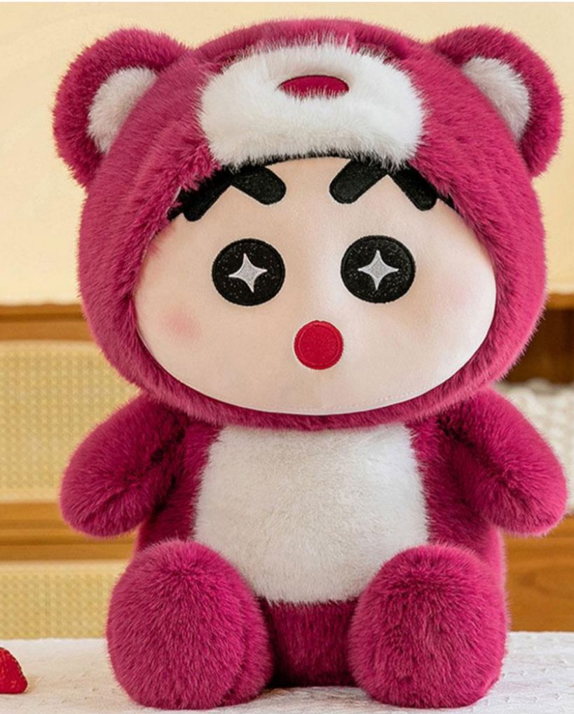 Peluche Crayón Shin Chan con Traje de Oso | 22 × 30 cm