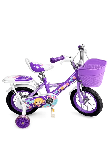 Bicicleta Infantil Morada con Canasta 12"