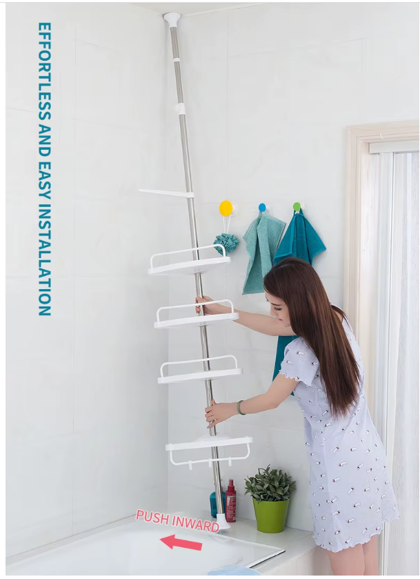 Esquinero Organizador de Baño – 4 Estantes, Acero Inoxidable