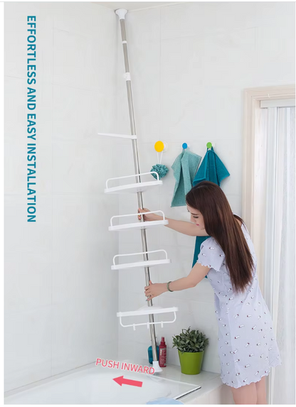 Esquinero Organizador de Baño – 4 Estantes, Acero Inoxidable