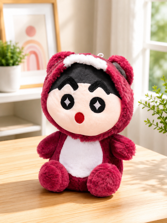 Peluche Crayón Shin Chan con Traje de Oso | 22 × 30 cm
