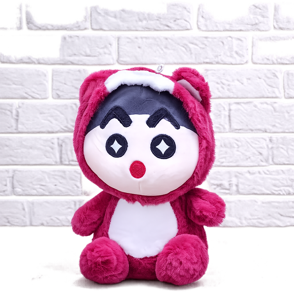 Peluche Crayón Shin Chan con Traje de Oso | 22 × 30 cm