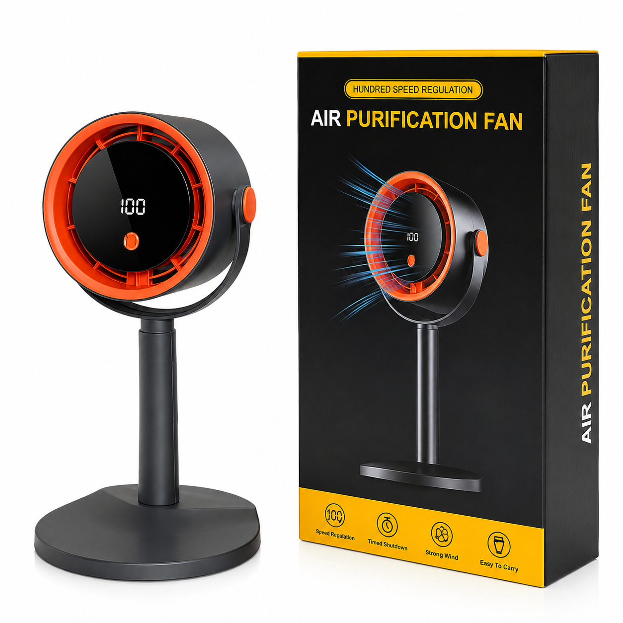 Ventilador de Circulación y Purificador de Aire 2 en 1 – Inalámbrico y Portátil