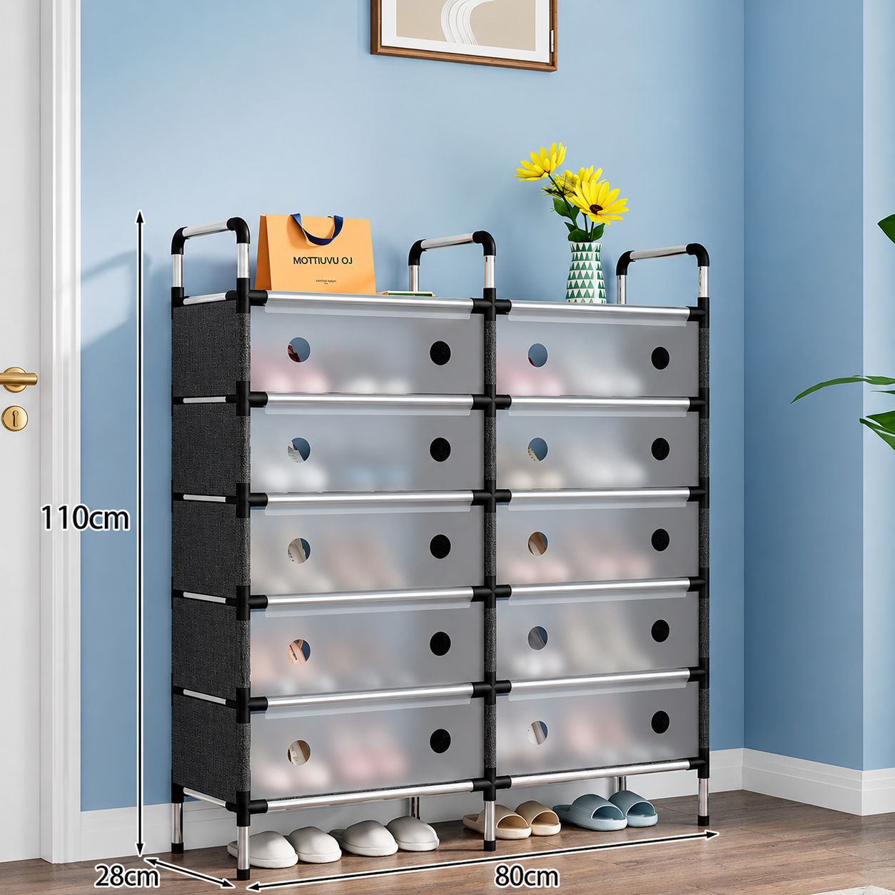 Zapatera Doble Organizadora de Zapatos – 81 x 28 x 110 cm