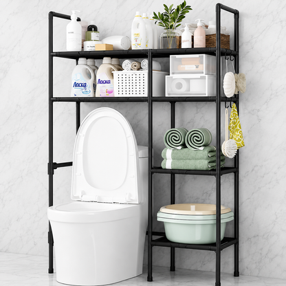 Organizador Estante para Inodoro 2 Capas con Repisas Laterales – Blanco o Negro