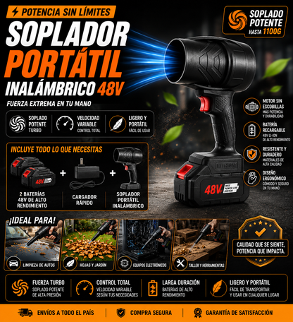 Soplador Turbofán Inalámbrico Serie Huracán – 48V