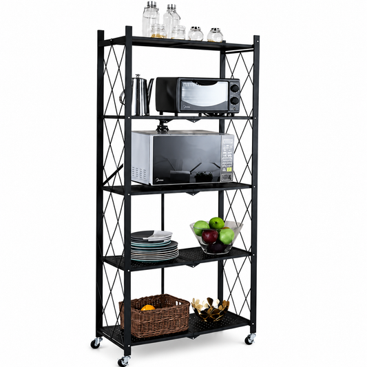 Estante Multiusos Plegable 5 Niveles con Ruedas – 160x71 cm