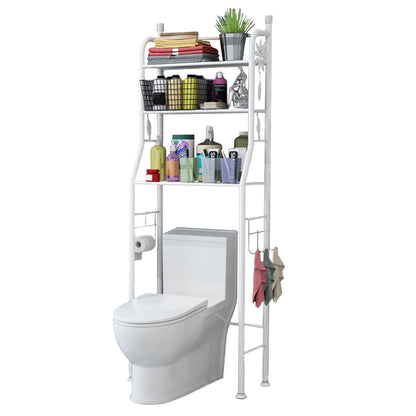 Organizador de Baño 3 Niveles con Accesorios – Acero Inoxidable Blanco