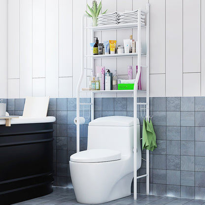 Organizador de Baño 3 Niveles con Accesorios – Acero Inoxidable Blanco