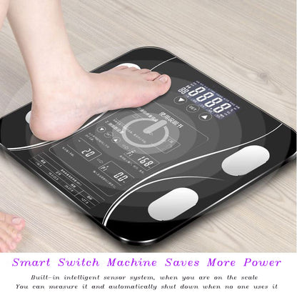 Báscula Digital Inteligente con Análisis Corporal – Vidrio Templado Negro