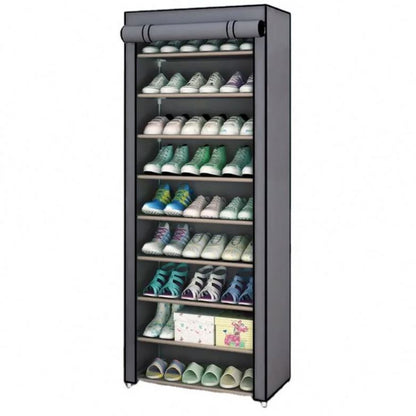 Zapatera con Cubierta Enrollable 8 Niveles – Gris