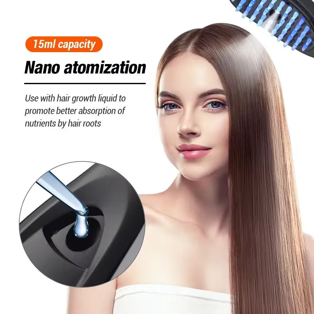 Cepillo Masajeador Capilar con Fototerapia LED y Nano Atomización USB