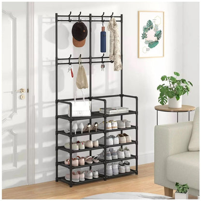 Zapatera Organizador con 5 Niveles y 8 Ganchos – 172 cm