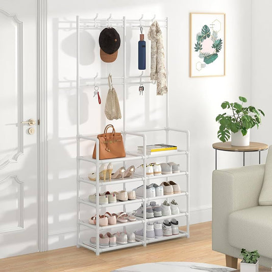 Zapatera Organizador con 5 Niveles y 8 Ganchos – 172 cm