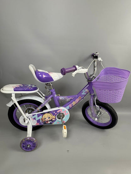 Bicicleta Infantil Morada con Canasta 12"