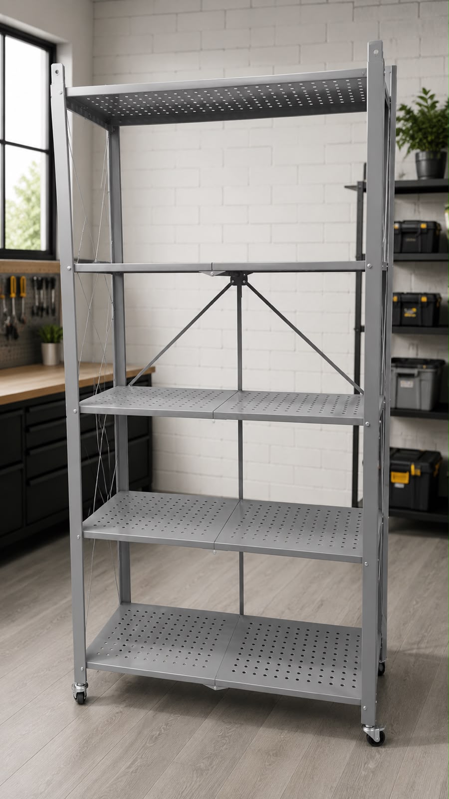 Estante Multiusos Plegable 5 Niveles con Ruedas – 160x71 cm