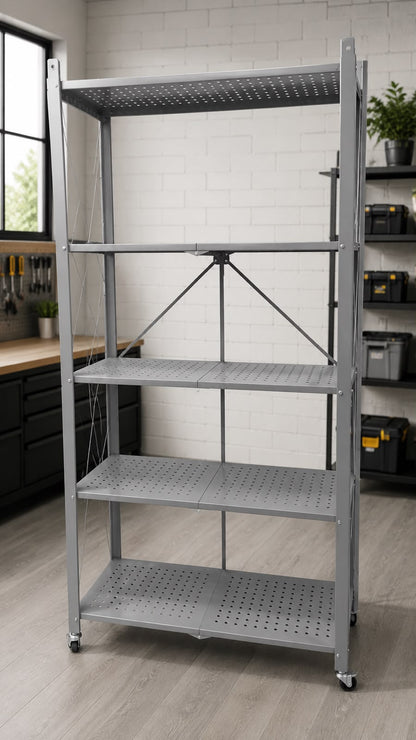 Estante Multiusos Plegable 5 Niveles con Ruedas – 160x71 cm